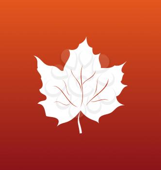 Illustration Maple Leaf on Orange Background, Canadian Symbol - Vector