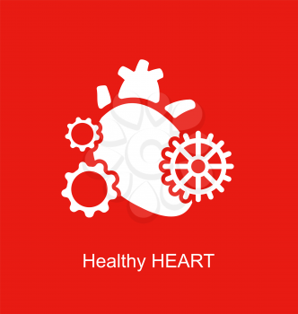 Illustration Concept of Heart as Perpetuum Mobile, Medical Logo  - Vector
