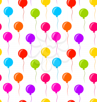 Illustration Seamless Texture Multicolored Balloons for Party - Vector
