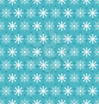 Seamless Christmas pattern with xmas snowflakes tiled - vector