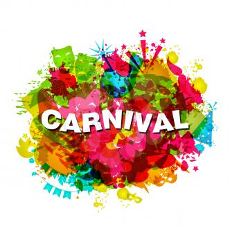 Carnival Splotch Abstract Grunge Style Watercolor Background - vector