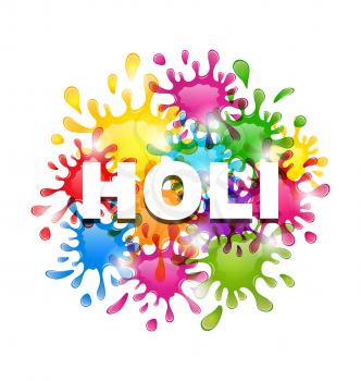 Illustration Colorful Background with Blots for Indian Festival Holi Celebrations - Vector