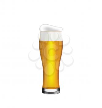 Illustration Glass of Beer Isolated on White Background - Vector 