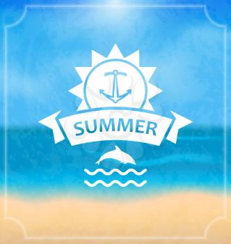 Illustration Summer Template of Holidays Design and Typography . Beach Vacation, Party, Travel, Paradise - Vector