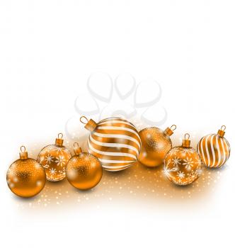 Illustration Cute Christmas Balls Isolated on White Background - Vector
