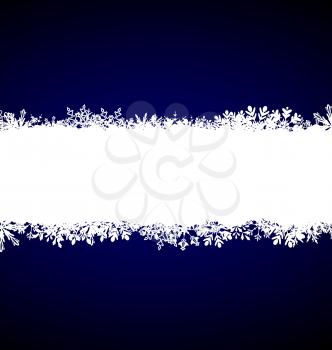 Illustration Winter Blue Background with Snowflakes - Vector