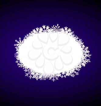 Illustration Winter Frame with Snowflakes, Holiday Background - Vector