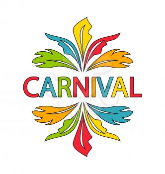 Illustration Carnival Logo Template with Colorful Feathers - Vector