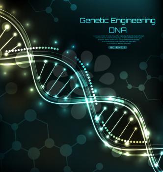 Science Template, Wallpaper or Background with a DNA Molecules - Illustration Vector