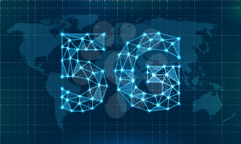 5G New Wireless Internet Wi-Fi Connection. Global Network High Speed Innovation Connection Data Rate Technology - Illustration Vector