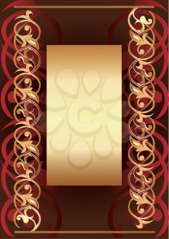 Royalty Free Clipart Image of a Background With a Golden Frame