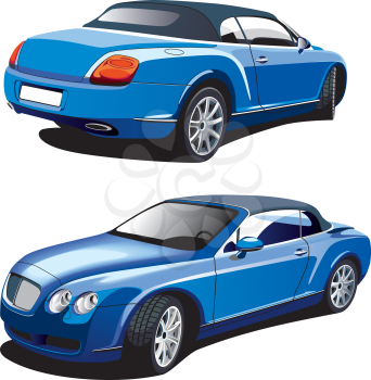 Royalty Free Clipart Image of Two Cars