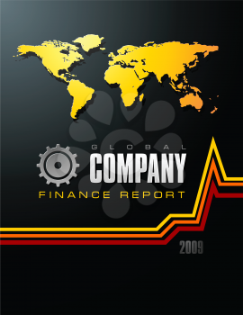 Royalty Free Clipart Image of a Global Company Finance Report Cover