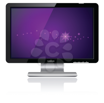 Royalty Free Clipart Image of a Flat Computer LCD Plasma Monitor