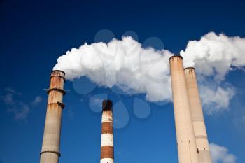 White Smoke out of Industrial smokestack