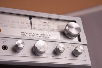 Royalty Free Photo of the Dials on a Vintage Stereo