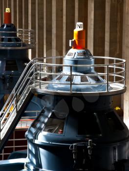 Royalty Free Photo of Generators in the Hoover Dam Powerhouse