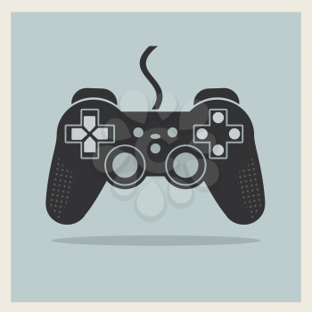 Computer Video Game Controller Joystick on Retro Background Vector