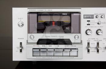 Vintage Stereo Cassette Tape Deck Recorder Front Closeup