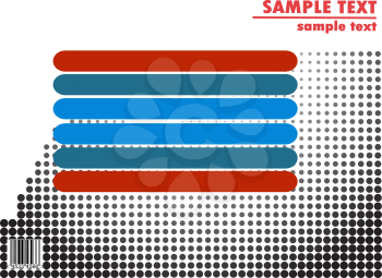 Royalty Free Clipart Image of a Half Tone Background With a Coloured Bar Code and Space for Text