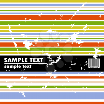 Royalty Free Clipart Image of a Grungy Striped Background With Bar Code and Text Space