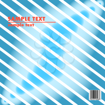 Royalty Free Clipart Image of a Blue Background With Stripes, Space for Text and a Bar Code