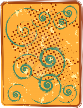 Royalty Free Clipart Image of a Design With Flourishes on Gold