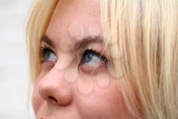 closeup of face - Beautiful young blonde female posing for camera