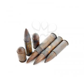 old bullet isolated on a white background