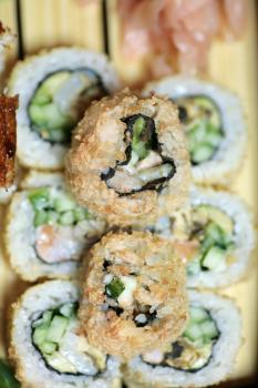 Japanese sushi. Close up of the healthy food