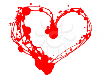 Vector Valentine Heart of  blots on white