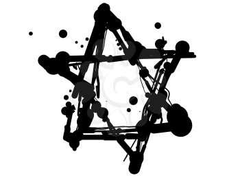 Star of blots and blobs  on a white background. A vector illustration