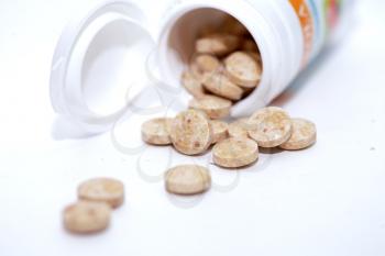 Pills (tablets), bottle (jar) . Medicine objects.
