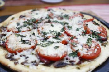 Home-made vegetarian pizza