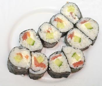 Maki Sushi - Roll made of Smoked Eel, Cream Cheese and Deep Fried Vegetables inside