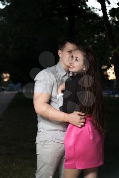 Young couple in love embracing