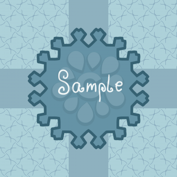 Light Blue Vector ornate frame with sample text. Perfect as invitation or announcement. Background pattern is included as seamless. All pieces are separate. Easy to change colors and edit.