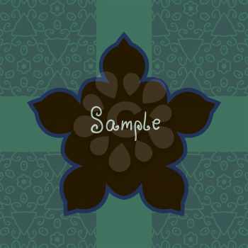 Green Floral Vector ornate frame with sample text. Perfect as invitation or announcement. Background pattern is included as seamless. All pieces are separate. Easy to change colors and edit.