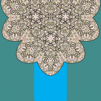 Vintage half of mandala on green with place for your text. eps10