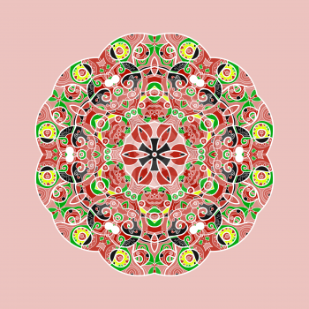 Vintage mandala of pink color with place for your text.