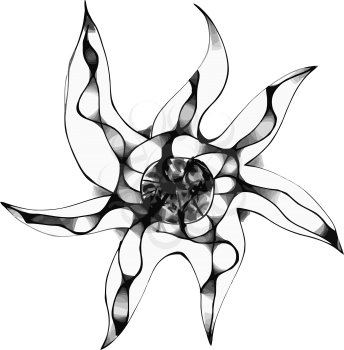 Royalty Free Clipart Image of a Hand Drawn Acid Star