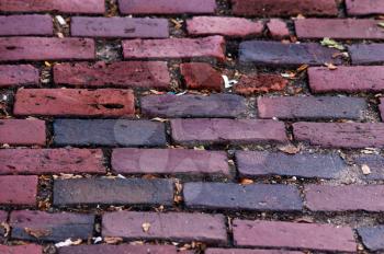 Vintage red brick pavement