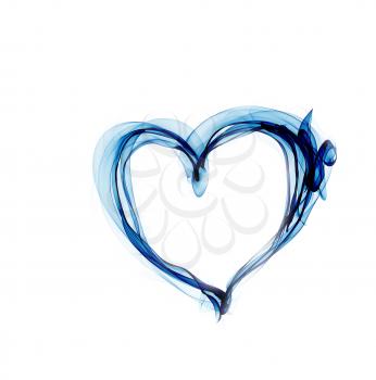blue heart made of smoke