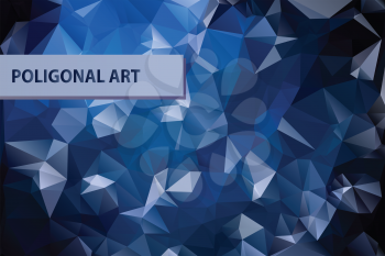 Abstract triangular blue background with polygonal abstract shapes.