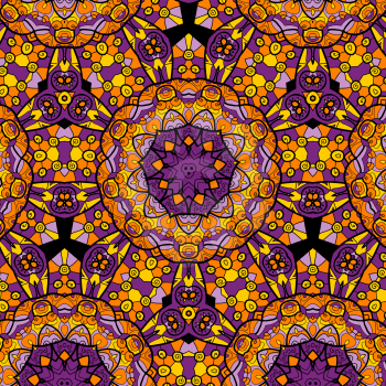 oriental seamless ornament, colorful, violet and blue