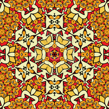 Endless ornamental pattern. Seamless oriental art backdrop. Geometric mandala unusual wallpaper. Indian carpet