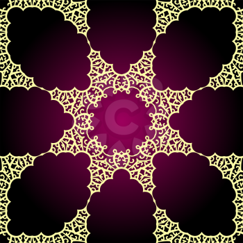 Violet and yellow seamless arabic paisley background
