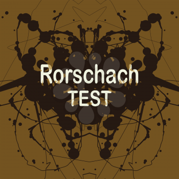 Rorschach inkblot test vector illustration. Random abstract background of blotches. Psycho diagnostic inkblot test of Rorschach.