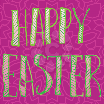 Happy Easter Letters Print on Ornamental Pink Background