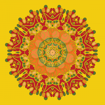 Yoga  Yantra Mandala Background for greeting card, Brochure, Card or Invitation with Islamic, Arabic, Indian, Ottoman, Asian motifs. Abstract Retro Stylized flowers wallpaper Seamless